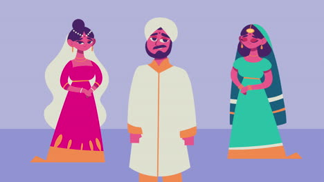 indian wedding couple and bride
