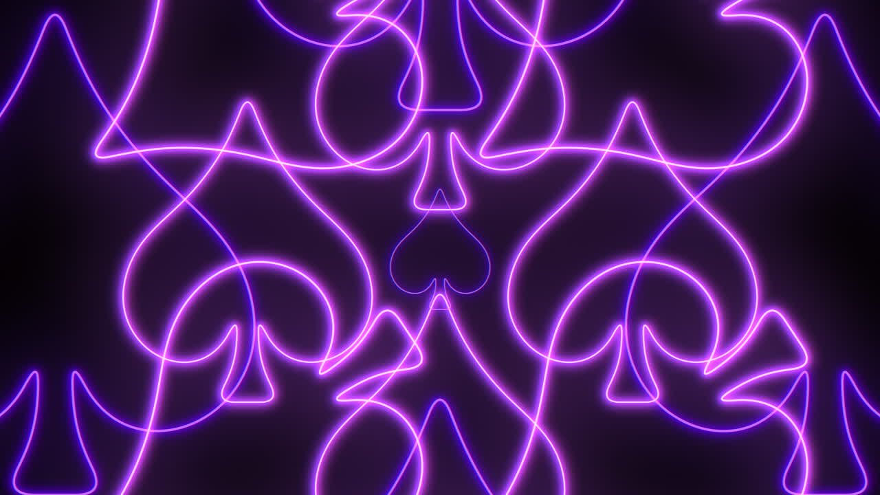 Vibrant neon hearts and arrows pattern displayed on a black background, creating a striking and lively visual contrast