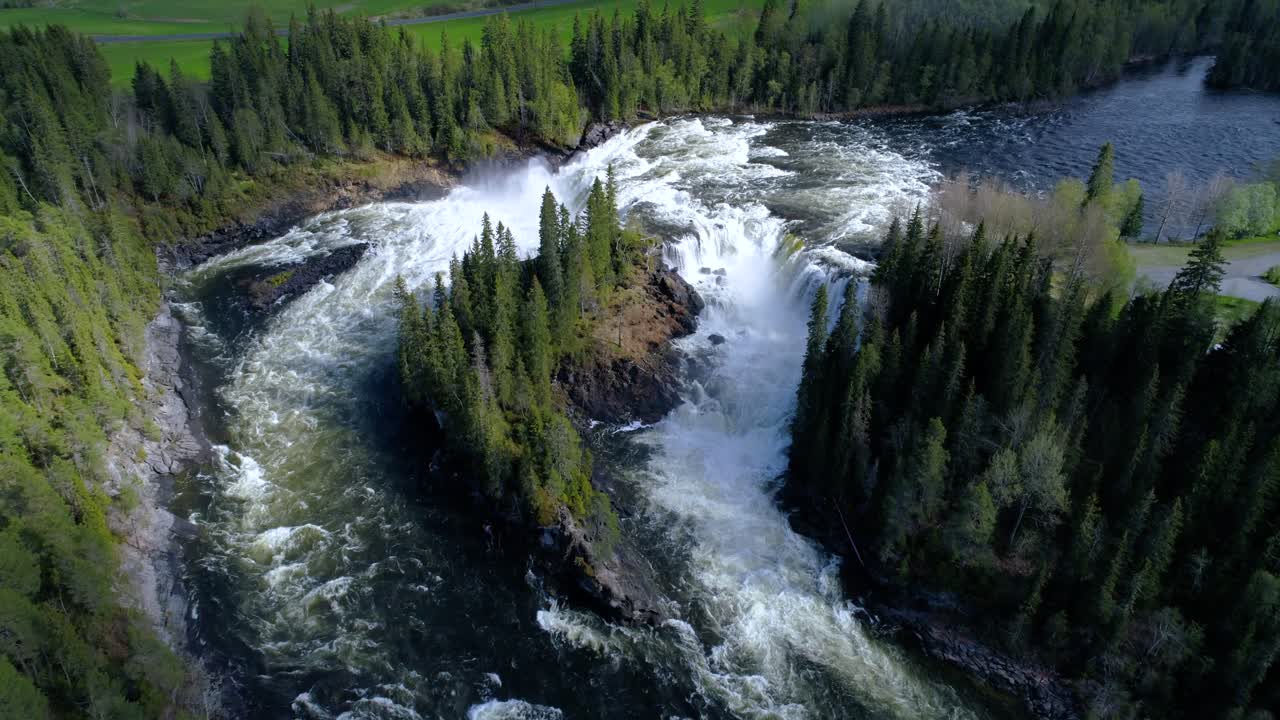 Ristafallet waterfall in the western part of Jamtland is listed as one of the most beautiful waterfalls in Sweden.