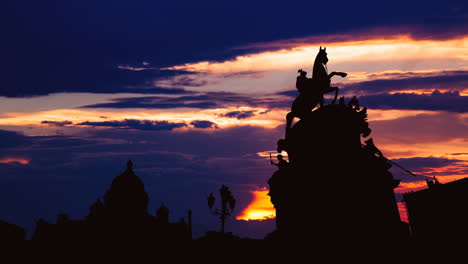silhouette of a monument at sunset