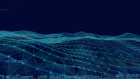 data processing against digital wave on blue background