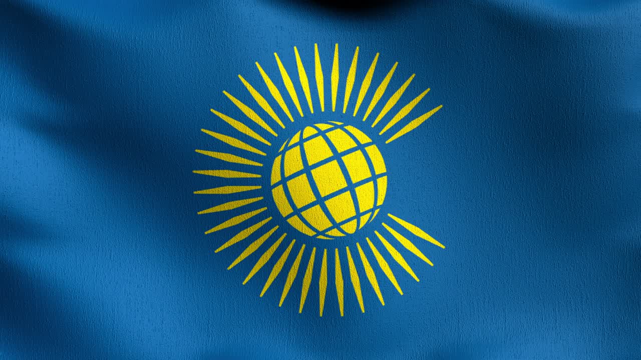Seamless Loop 4K VDO. Flag of the Commonwealth of Nations. 3D rendering illustration of waving sign.