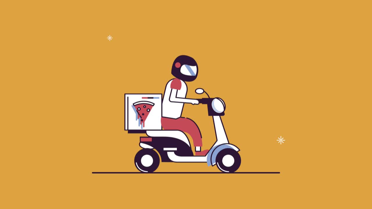 delivery service warehouse facade animation