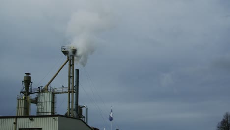 pollution engulfs american flag smoke stack factory