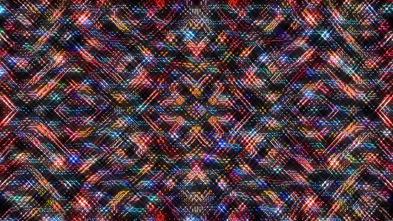 abstracto brillantes líneas brillantes conjunto onda, colorido, fondo negro