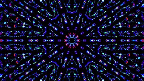 hermoso caleidoscopio abstracto que brilla, una luz radiante que regula los movimientos sutiles