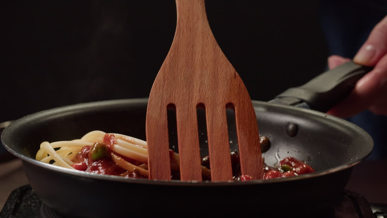 Cooking Pasta with Sauce