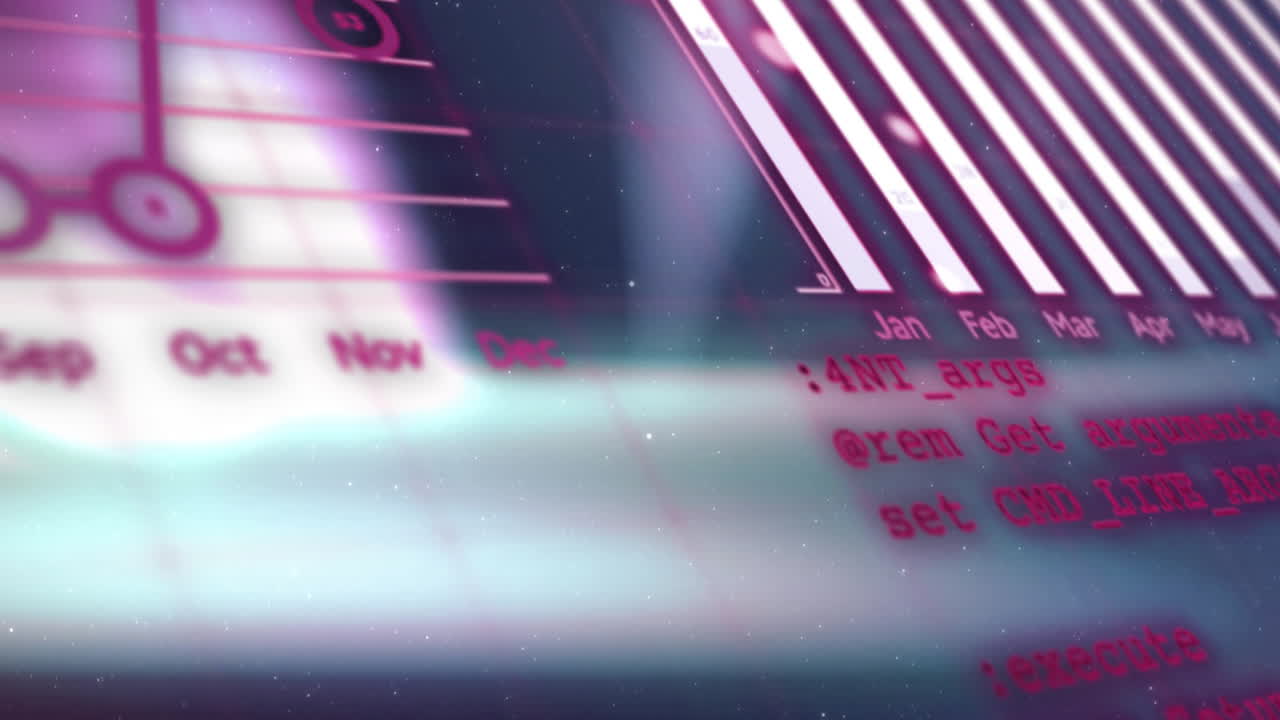 animación del procesamiento de datos sobre el alcance sobre fondo negro