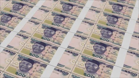billetes de 500 nairas nigerianas impresos por una prensa de dinero