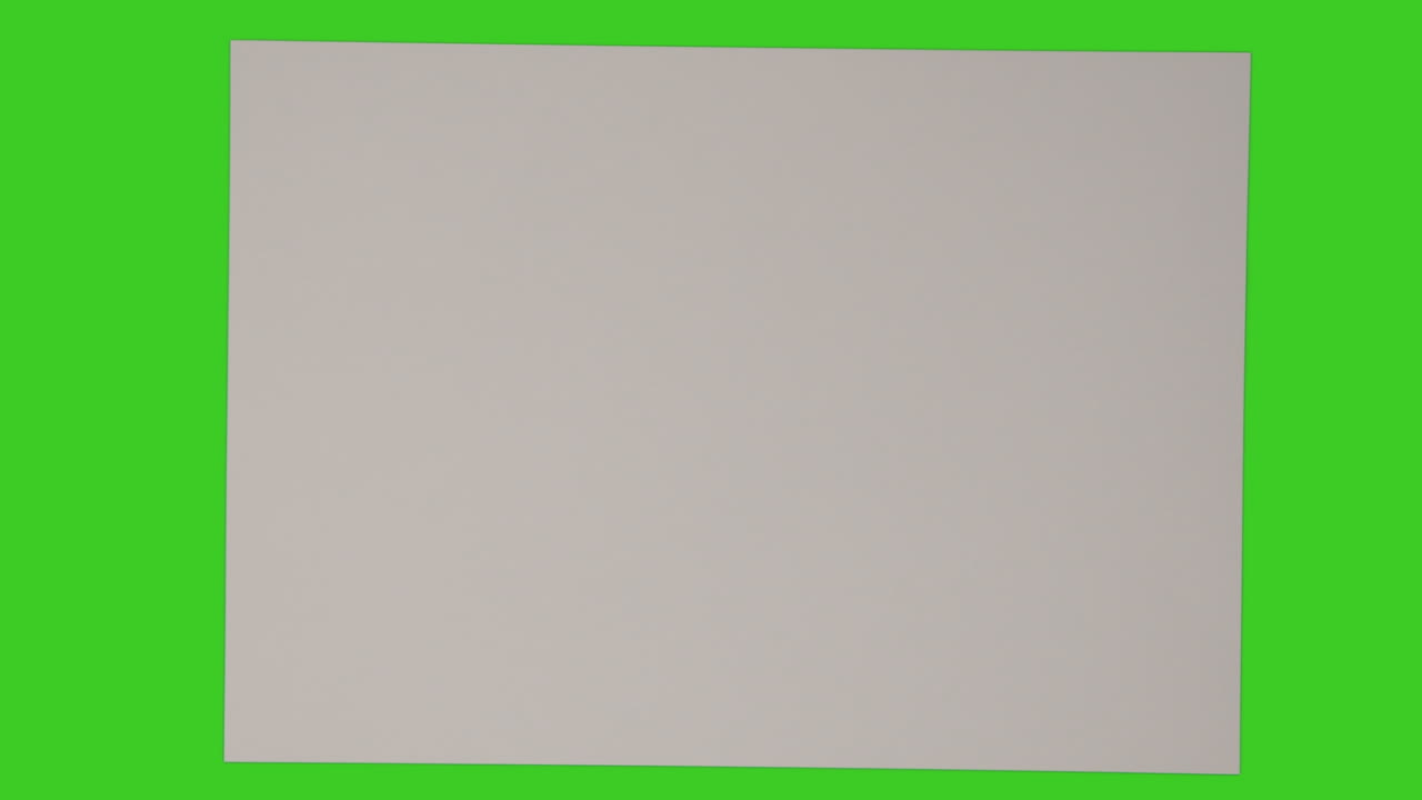 se detiene la secuencia de movimiento de la hoja de papel que se dobla y desdobla en la parte superior del fondo verde de la pantalla 2