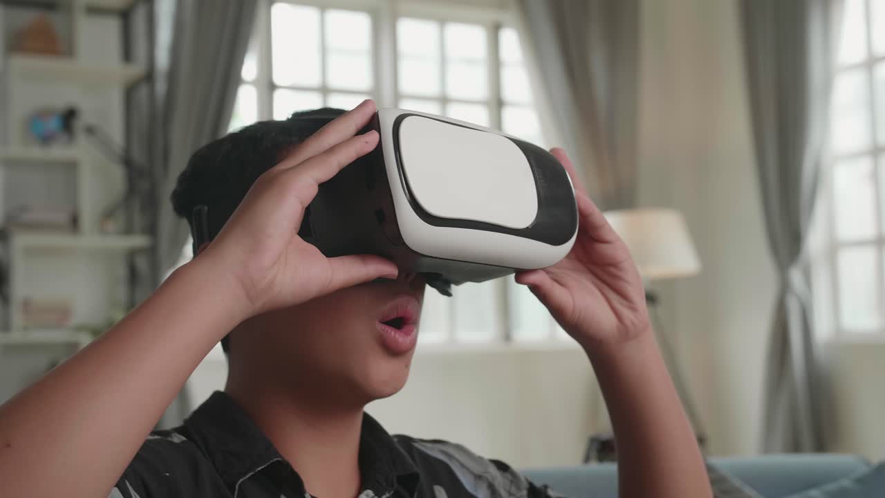 Boy Experiencing Virtual Reality Headset