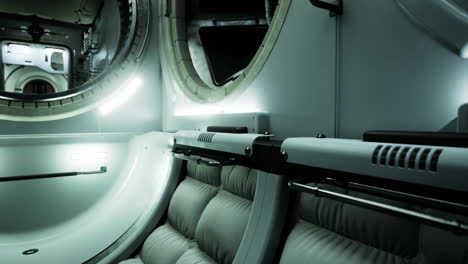 spaceship interior: futuristic sci-fi cabin