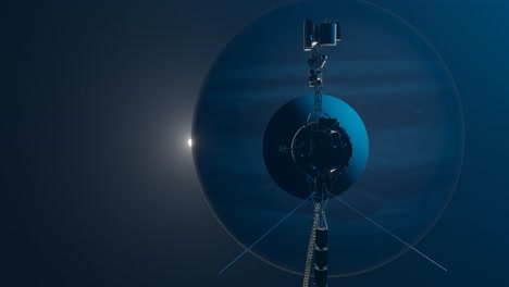 3d animation showing the voyager spacecraft near jupiter