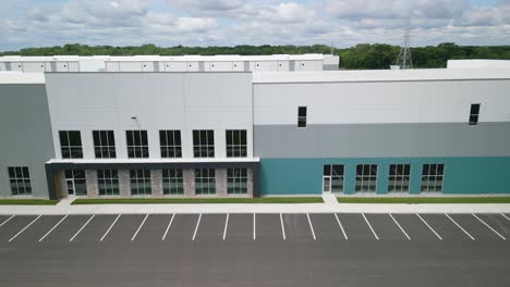 close up aerial view of modern warehouse - logistics and supply chain efficiencies