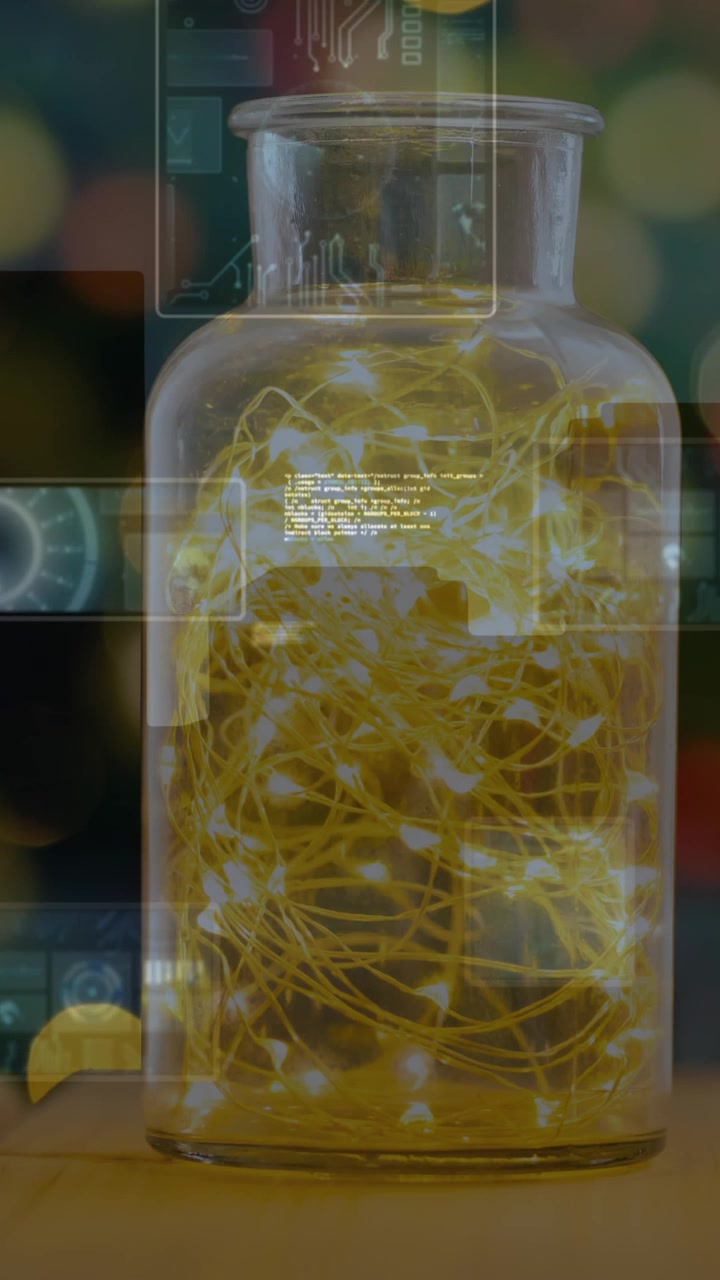 Animation of data processing over lights