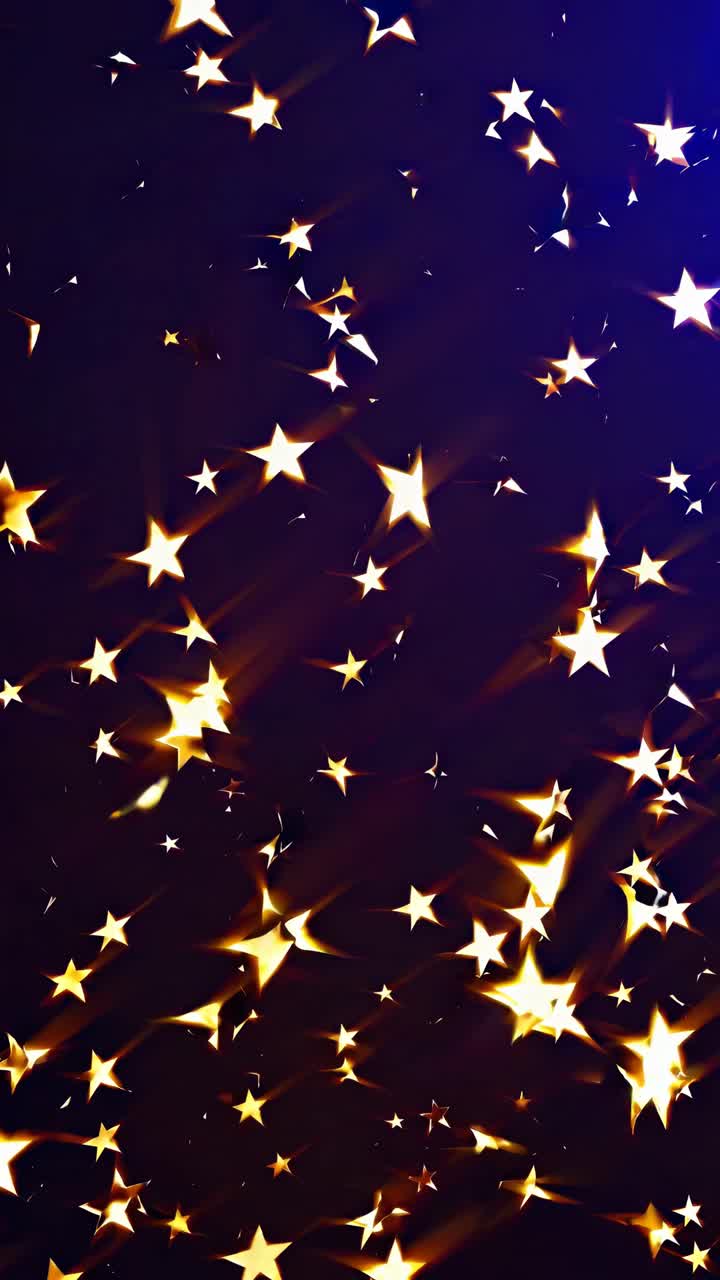 A mesmerizing video still of glowing stars scattered across a dark background