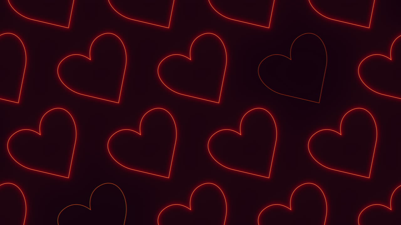Motivo dinamico di cuori rossi su sorprendente sfondo nero