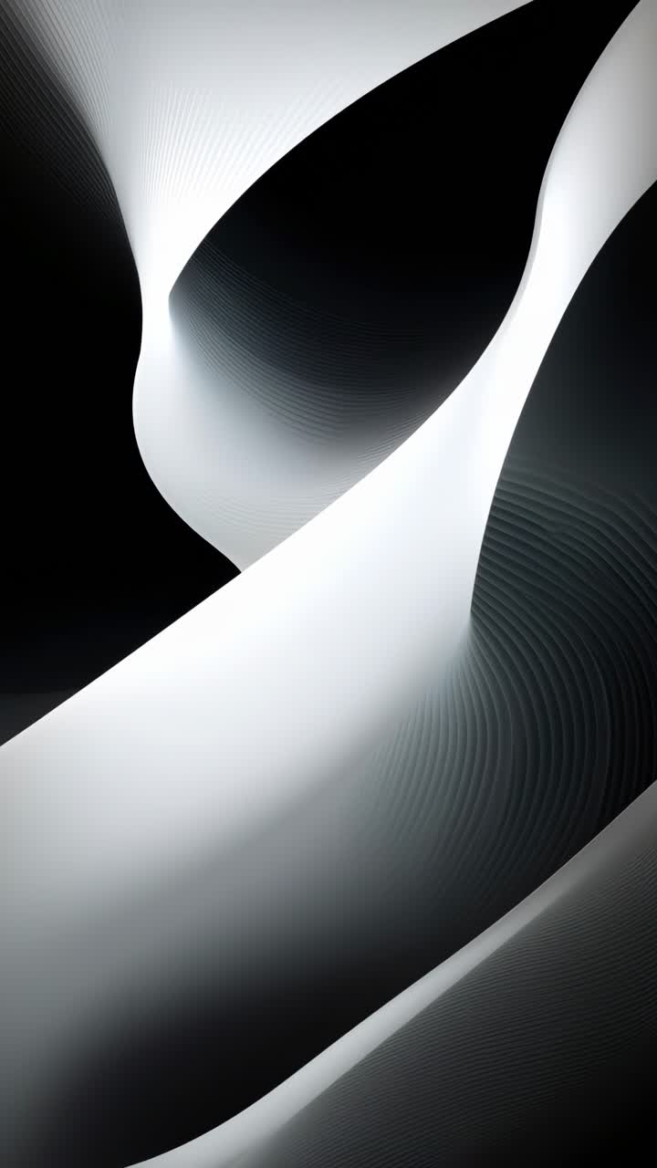 Concept video astratto con linee fluide e continue in scala di grigi