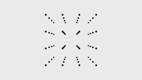 puntos negros girando. diseño de movimiento mínimo.