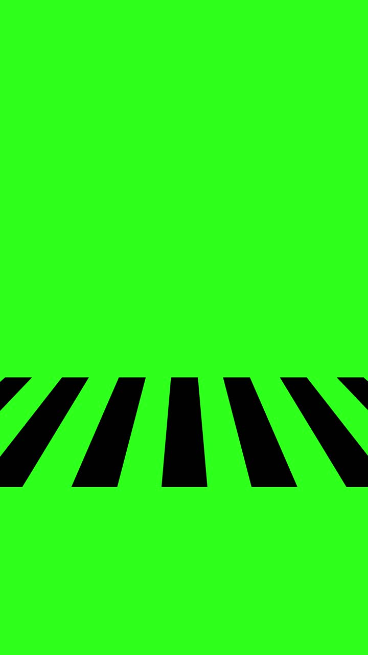 Minimalist animation of female stick figures walking across a zebra crossing against green screen