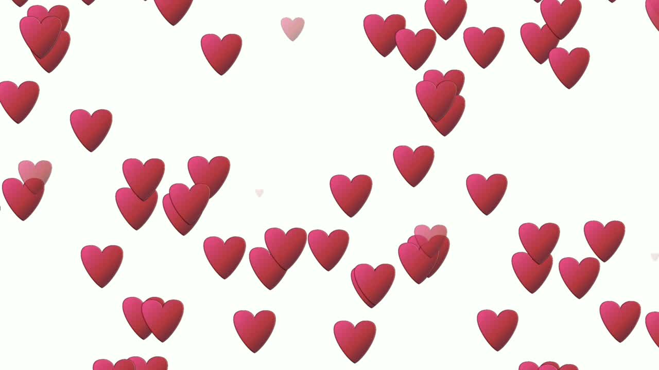 Animazione 4K a cartone animato di un cuore rosso colorato, simbolo d'amore, su sfondo bianco