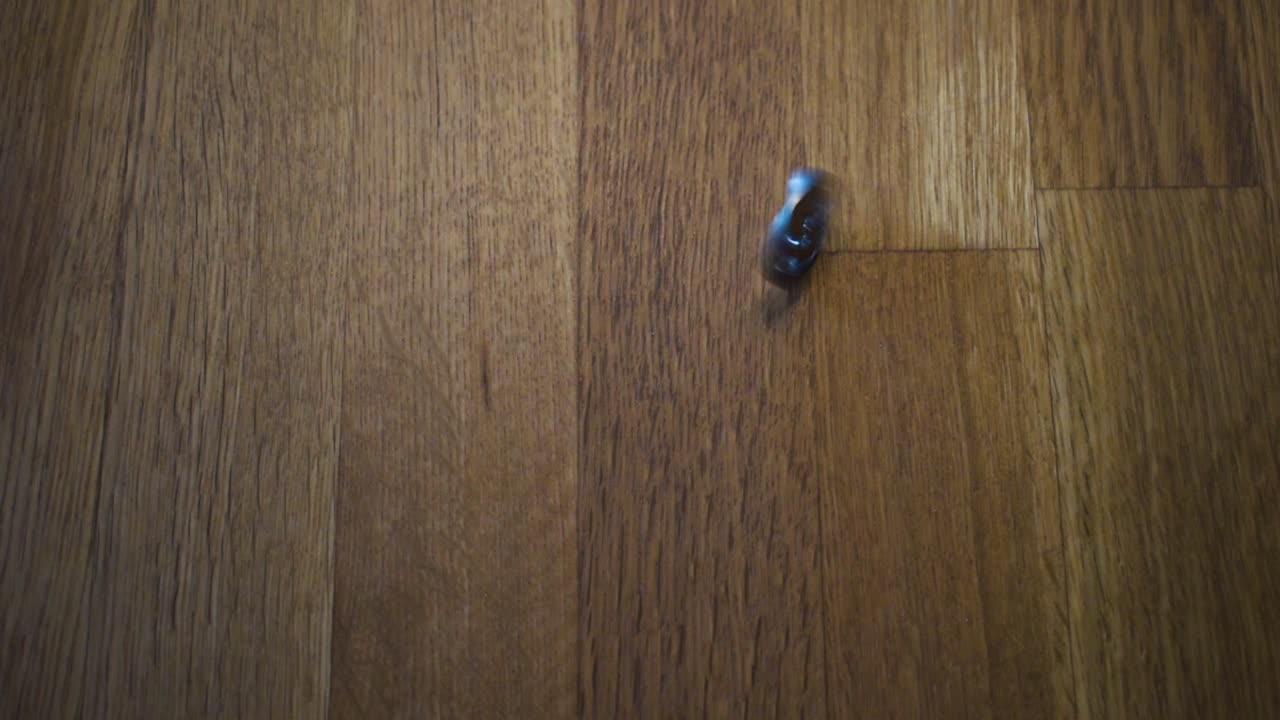 wodden 테이블-4에 회전 동전