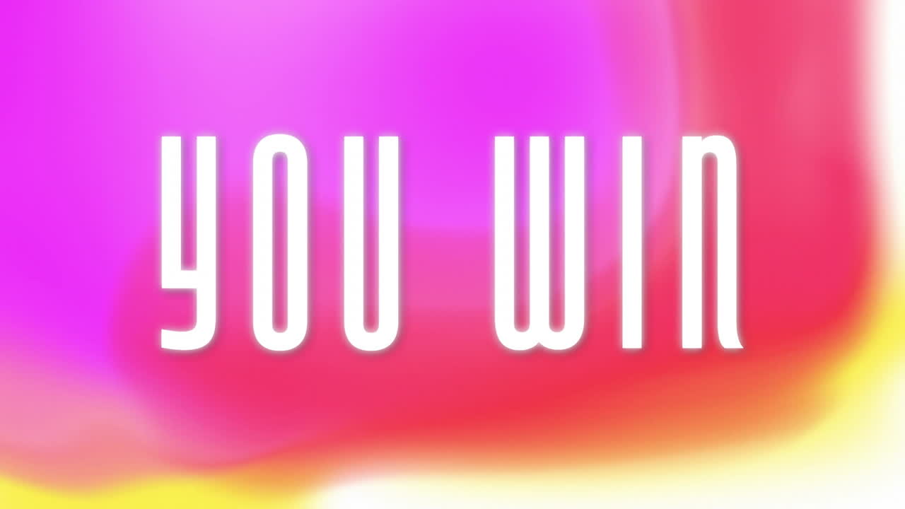 animación de su texto de ganancia sobre un fondo colorido