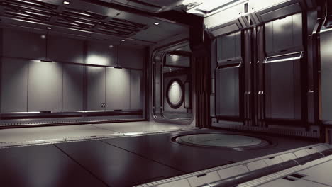 interior futurista de la base espacial