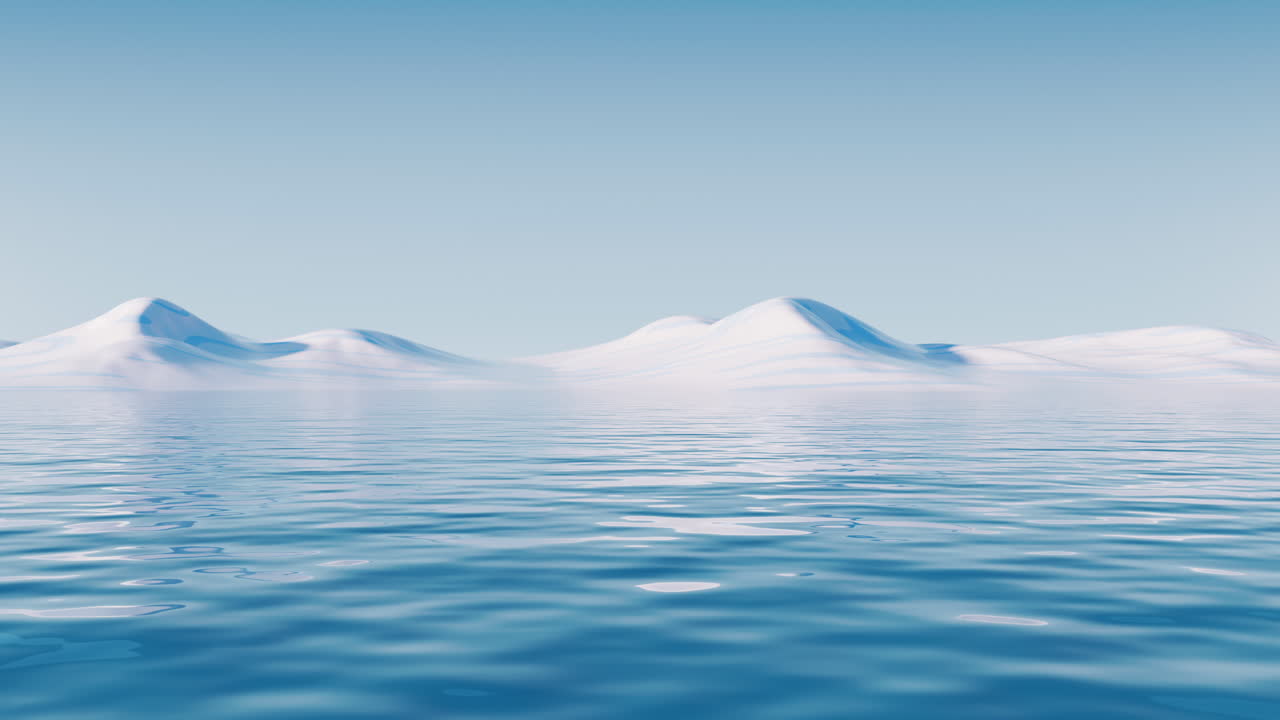 호수와 물 표면의 배경, 3d 렌더링