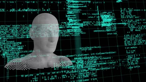 busto humano en movimiento con procesamiento de datos