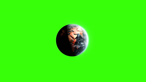 4k green screen planet earth with city night lights with uk and europe visible - 3d cgi animation