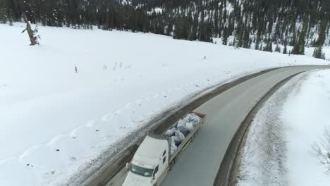aerial view of winter road track