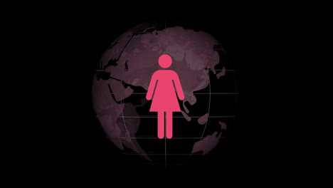 símbolo femenino en un fondo de globo