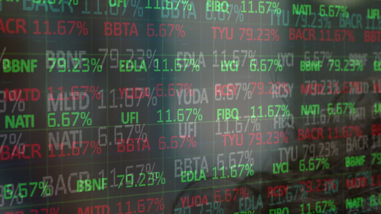 Animazione dell'elaborazione dati su sfondo sfocato
