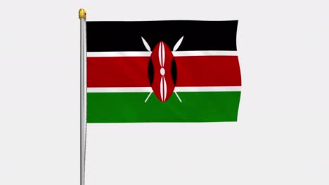 loop video of kenya flag  fluttering in the wind, slow motion video of 4k , with alpha channel