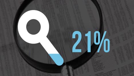 magnifier shape and increasing percentage filling with blue