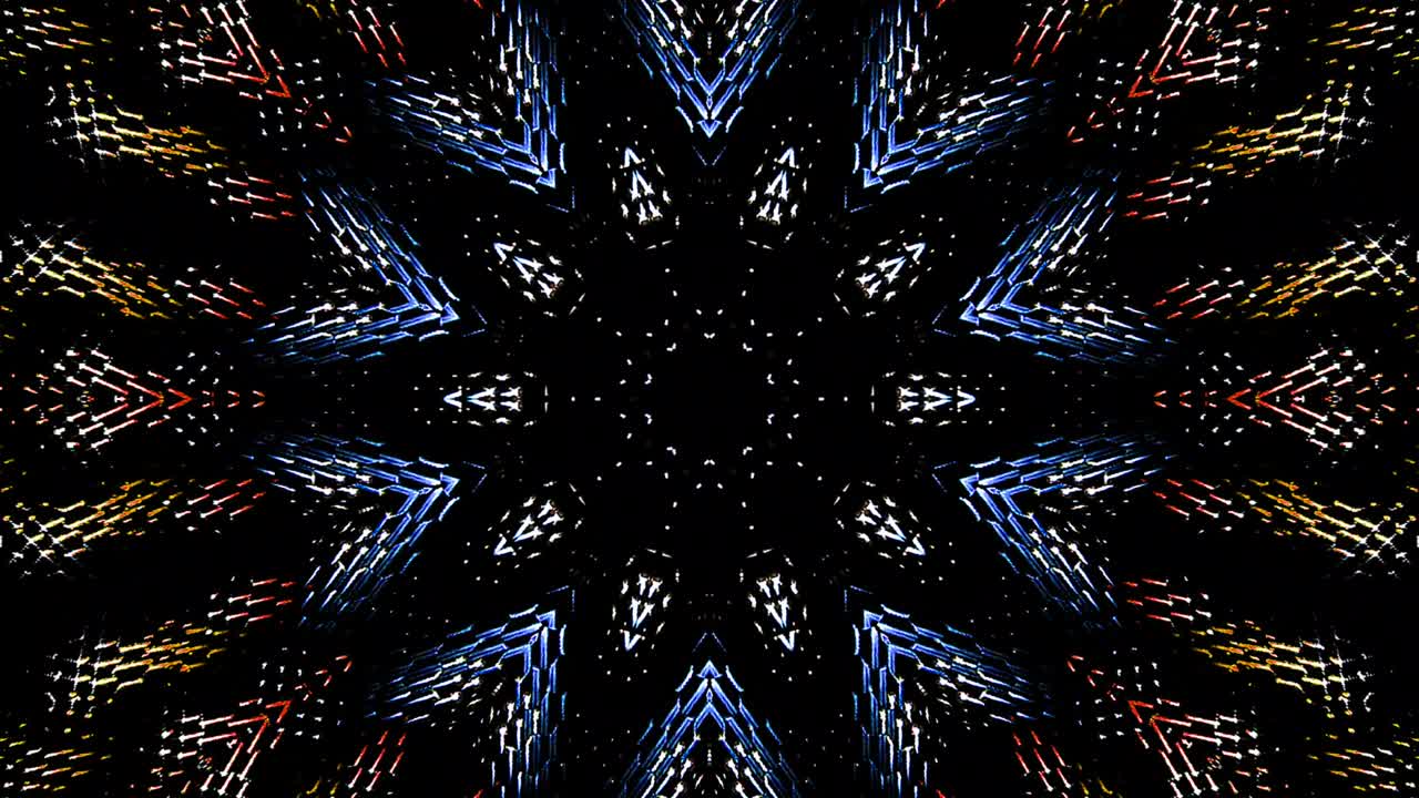 abstract caleidoscopio brillante hermosa línea roja azul movimiento suave con movimiento de luz brillante