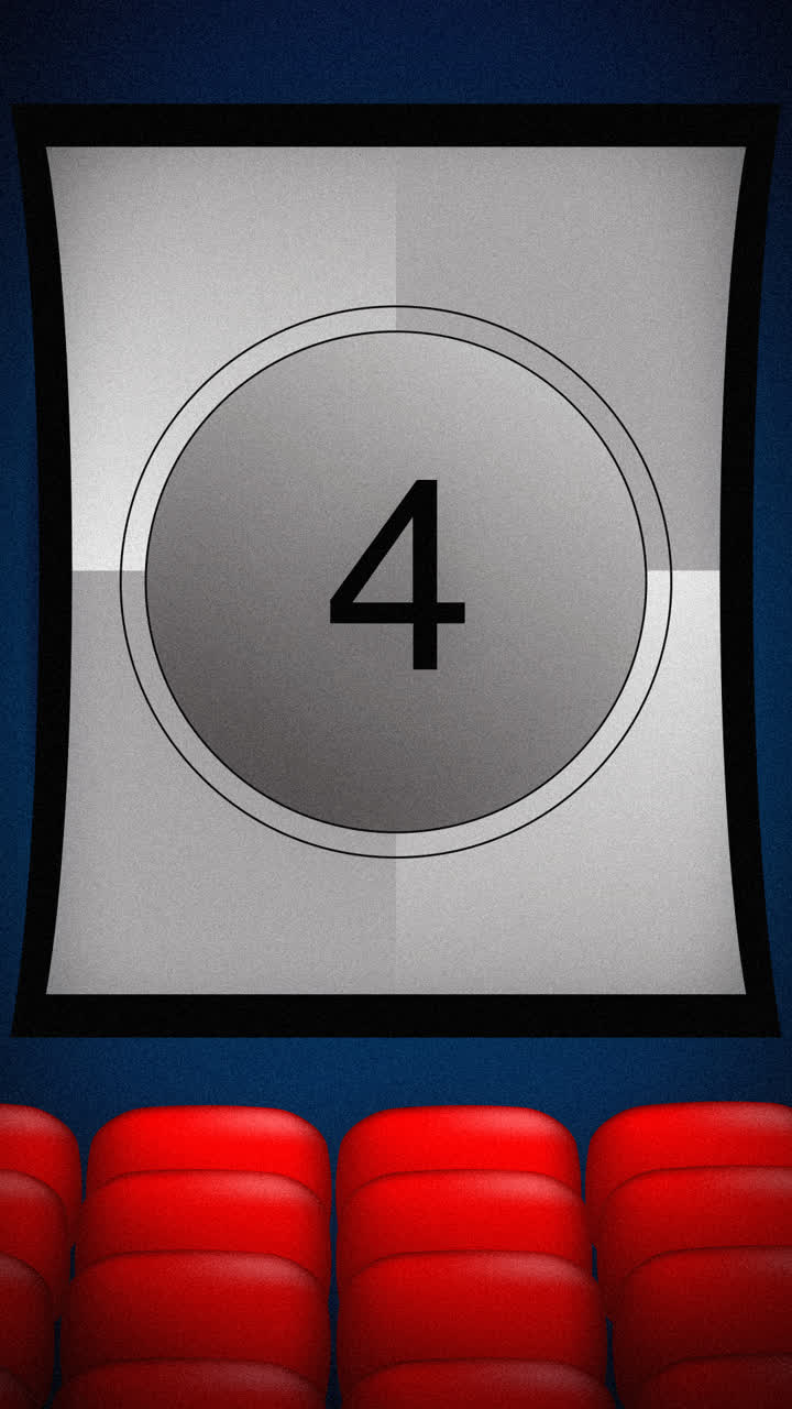 Motion Graphic of Movie theater background with countdown