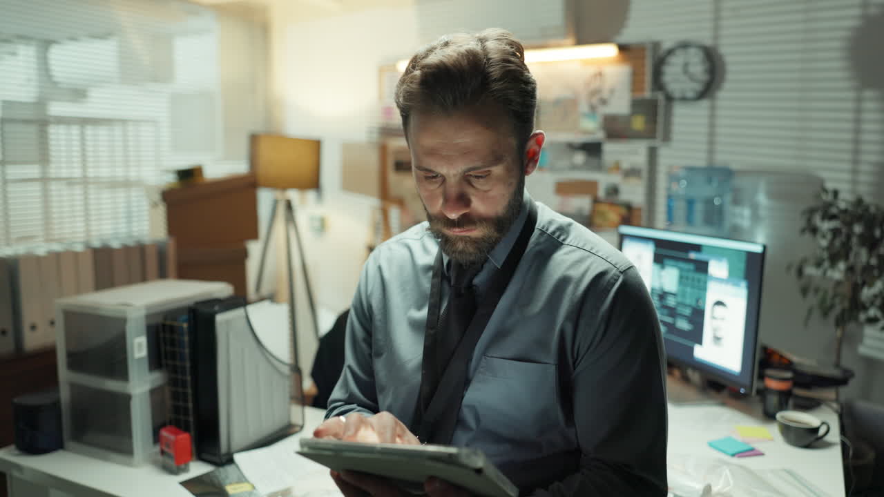 Detective working on a case