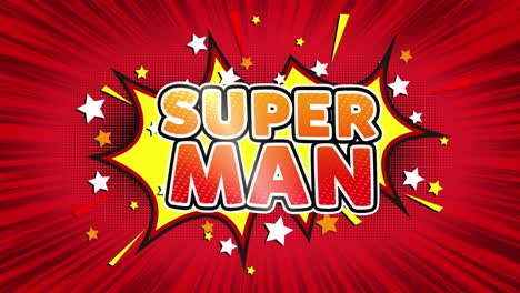 Super Man Comic Book Style Illustration