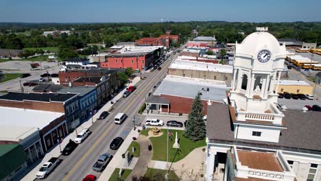 aerial over courthouse in lawrenceburg kentucky