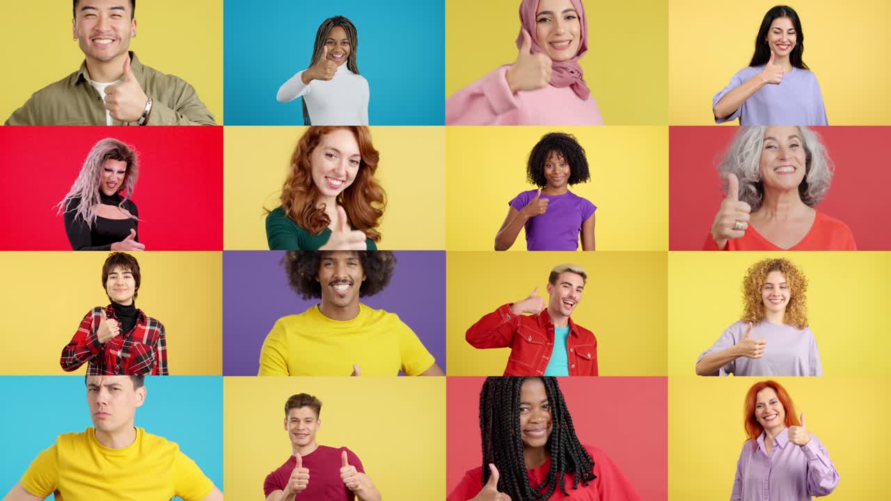 Diverse Group of People Giving Thumbs Up