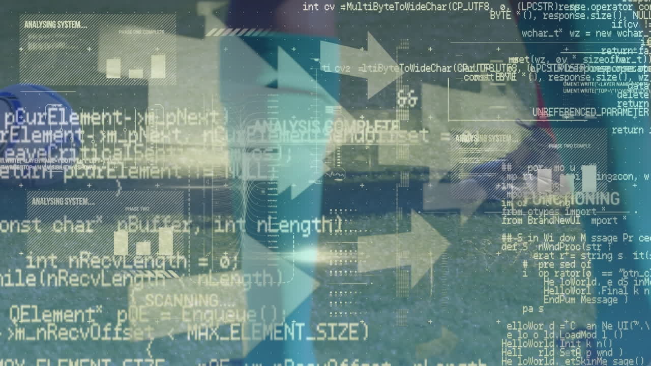 화살표의 애니메이션과 다양한 축구 선수에 대한 데이터 처리