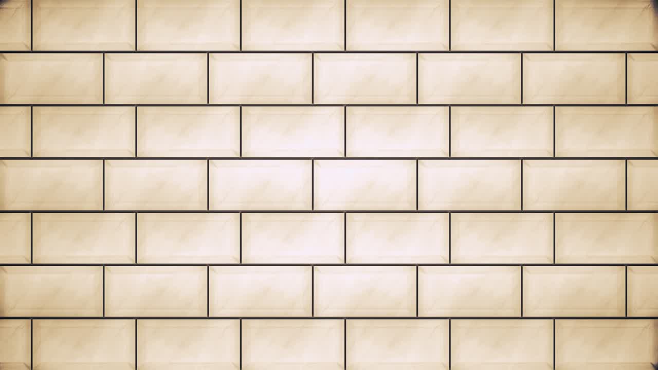 patrón de azulejos de ladrillo beige en la pared de hormigón