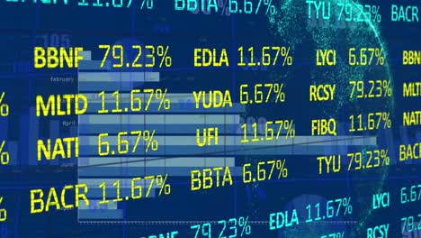 Animation-of-financial-data-processing-over-globe