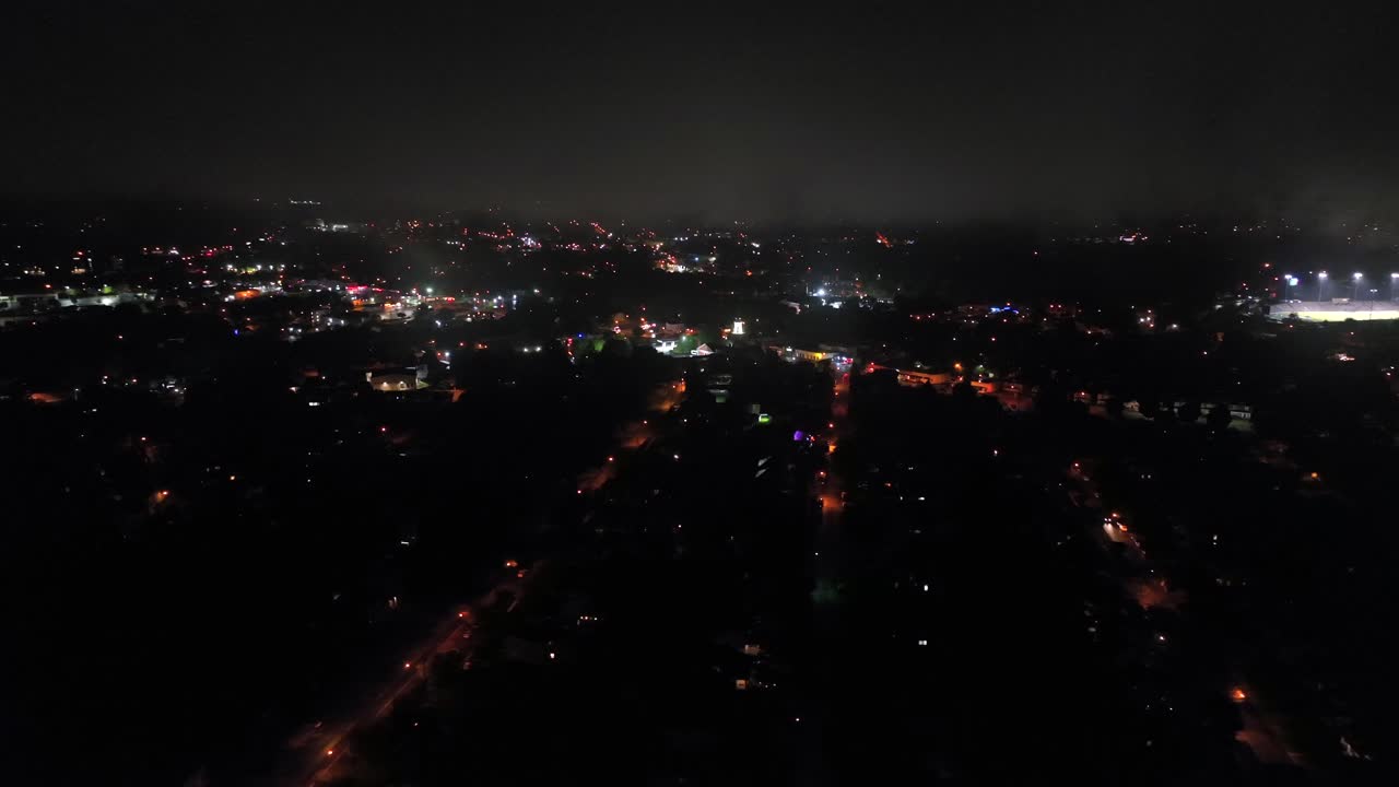 Aerial Night View of a City