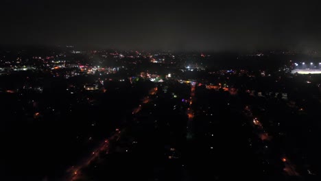 aerial night view of a city