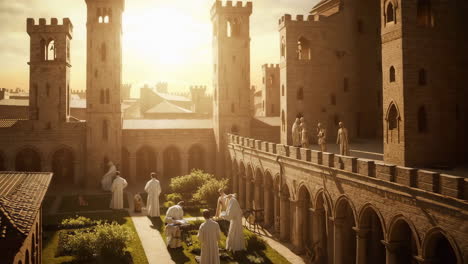 medieval monastery and modern laboratory