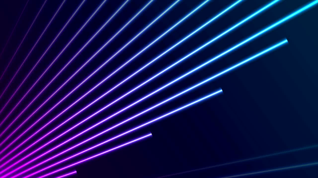 rayos láser de neón brillantes líneas de animación de video tecnológico
