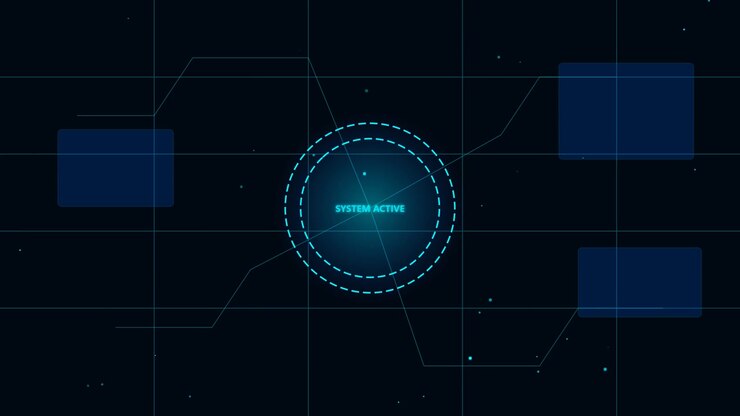 Tampilan Antarmuka Digital dengan Notifikasi Sistem Aktif
